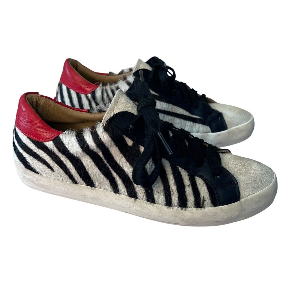 Michele Lopriore STELLA Sneakers Italian Zebra Calf Hair Size 37 $295.